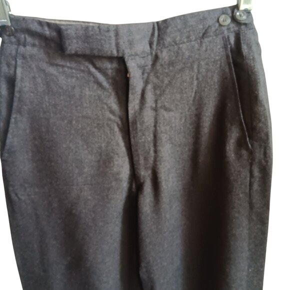 24x27 Boys Vintage Black Wool Blend Dress Pants 1970's Rayon Blend Prep School - Picture 3 of 6
